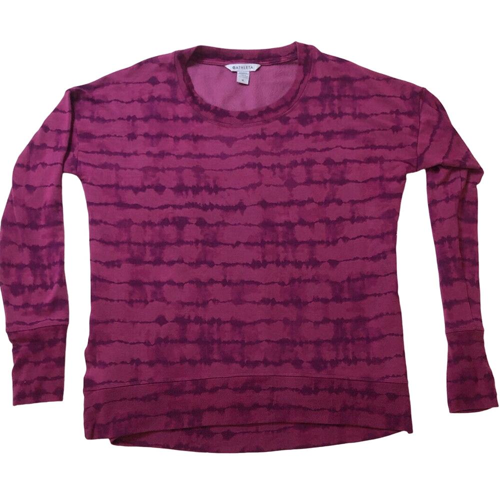 Athleta Sundown Pink & Purple tiedye sweatshirt  Oversized Modal/Poly/Lycra Med